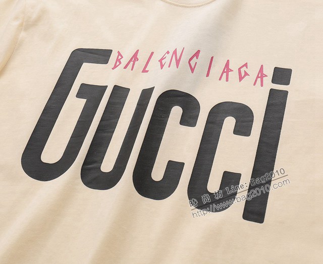 Gucci X Balenciaga 2023SS新款聯名印花T恤 男女同款 tzy2988